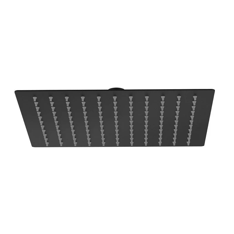 Soffione quadrato 25x25 cm nero opaco - serie Bergen