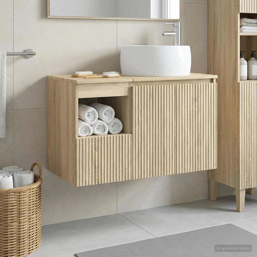 Set di mobili per il bagno 2 pz Rovere Sonoma 3404096