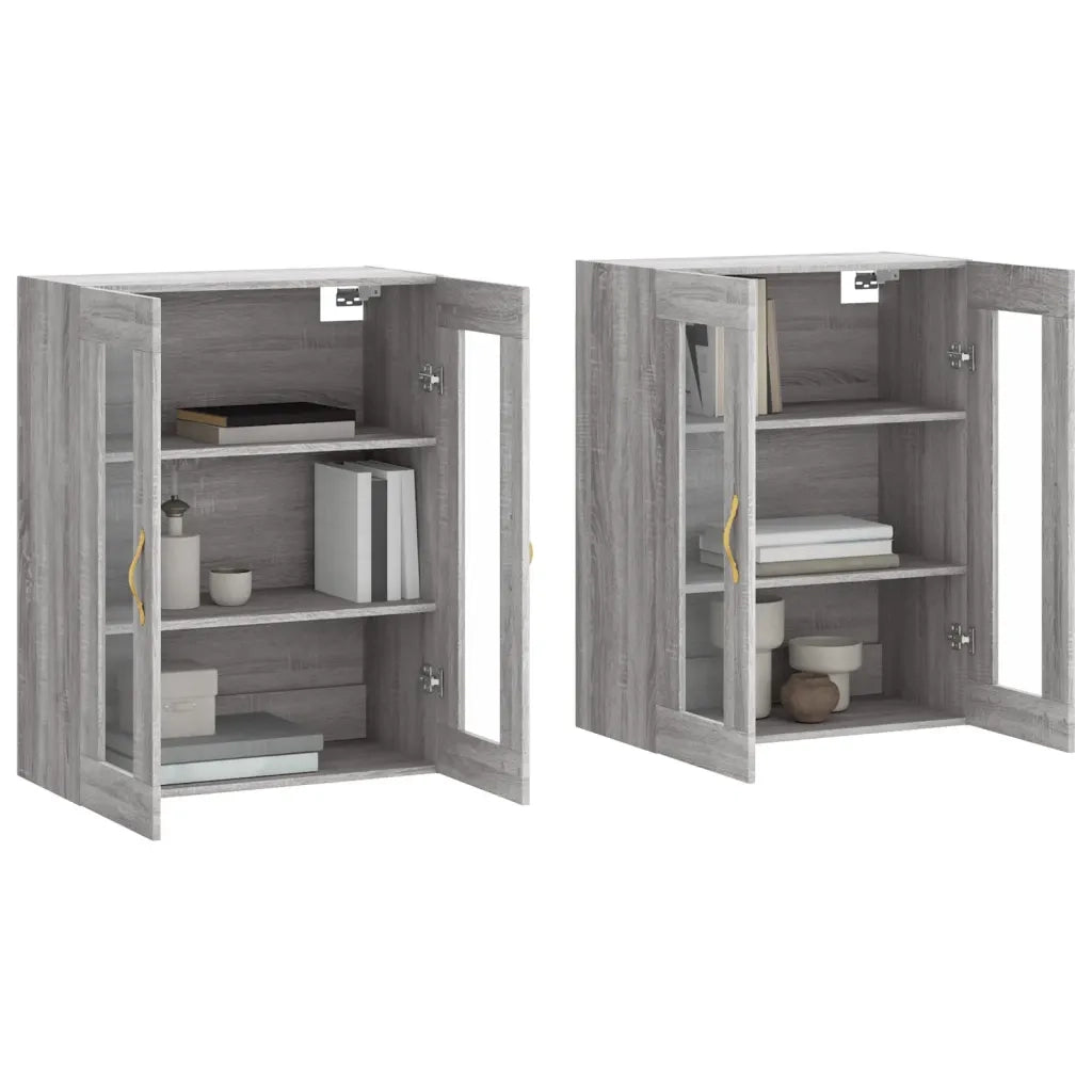 Armadietti a Parete 2 pz Grigio Sonoma in Legno Multistrato 3197927