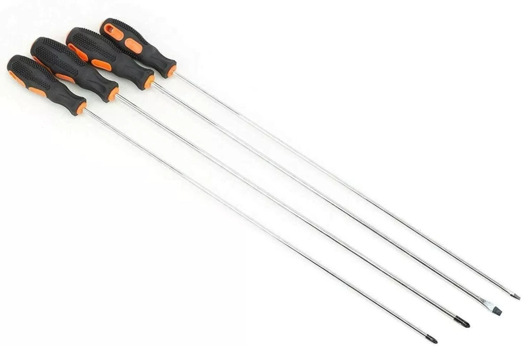 Set 4 cacciaviti giravite extra lunghi 450mm chrome vanadium con punta magnetica 241504