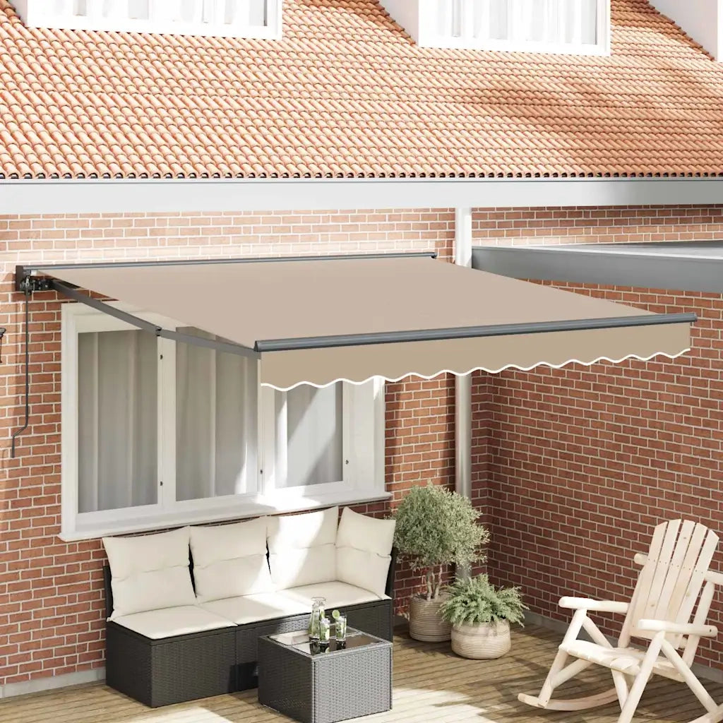 vidaXL Tenda Retrattile Beige 350x250 cm Tessuto