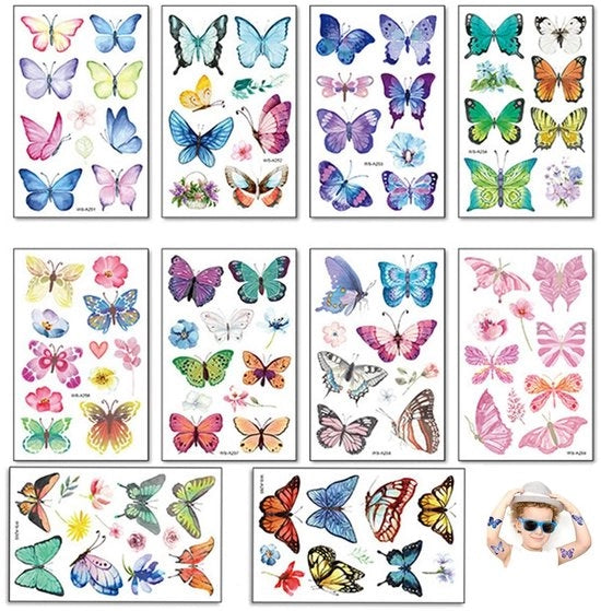 Set di Tatto Temporanei per Bambine - Regalo per Ragazze - Festa di Compleanno dei Bambini