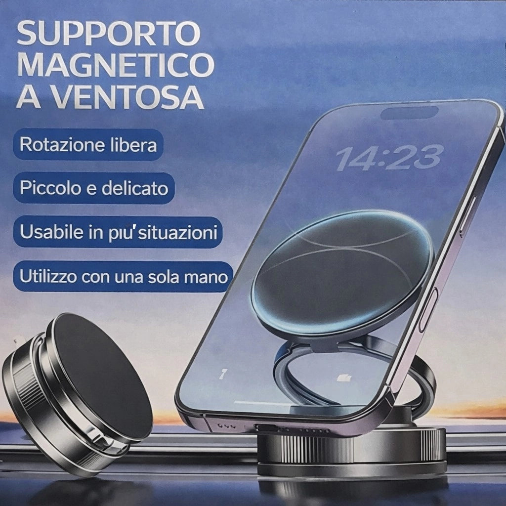 Supporto Auto Magnetico Smartphone MagSafe Ventosa 360° Universale BLS-030
