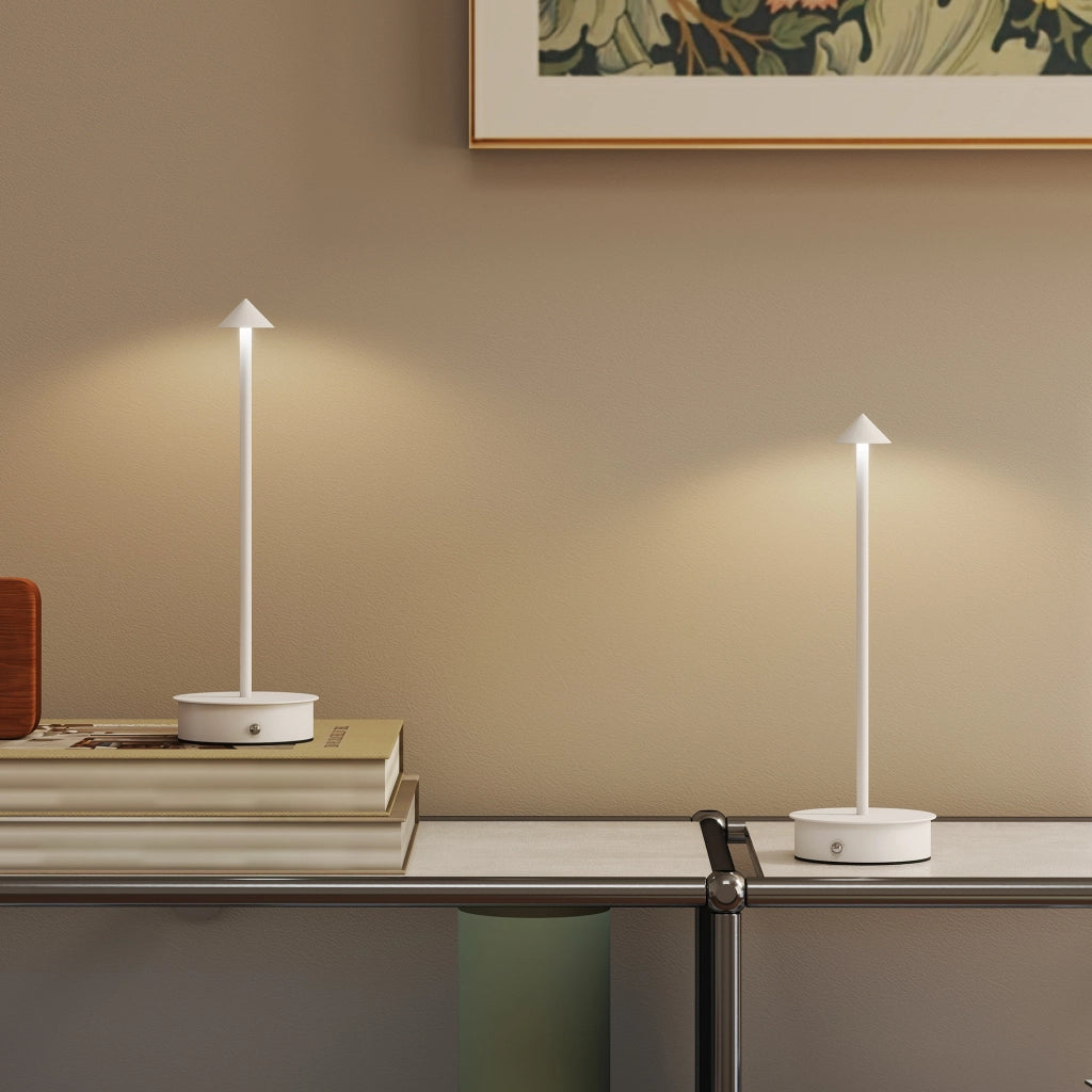 Lampada da Tavolo LED Ricaricabile ¨C zephmum ¨C Bianco 10x30 cm