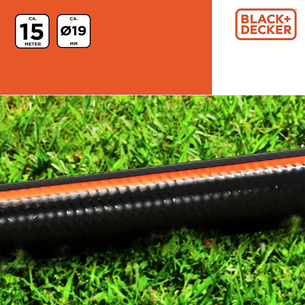 Tubo Pompa dell'Acqua da Giardino 25 Metri Ø19 in PVC Black & Decker