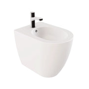 Coppia Di Sanitari Azzurra Ceramica Da Terra Filo Muro Senza Brida Bianco Opaco "Comoda"