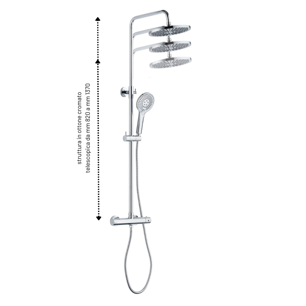 Colonna doccia slot termostatica cromata 2 funzioni soffione doccetta tondo *** pezzi 1