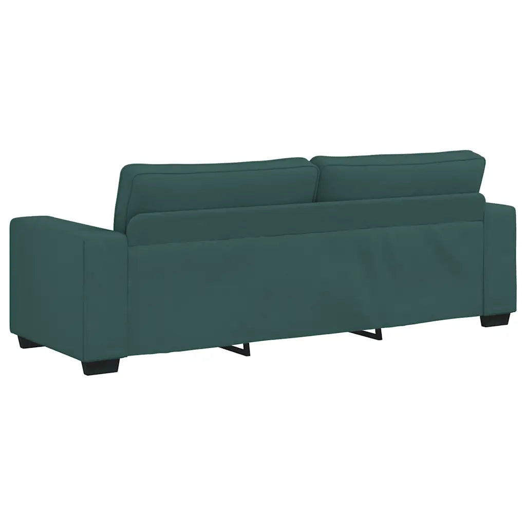 Set di Divani 2 pz con Cuscini Verde scuro in Tessuto