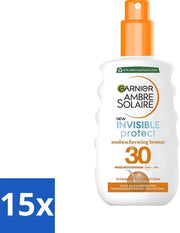 15 x Spray di protezione solare trasparente con abbronzatura - SPF 30 - 200 ml - Protezione solare - Spray di protezione solare - SPF 30 - Protezione solare trasparente - Glow naturale