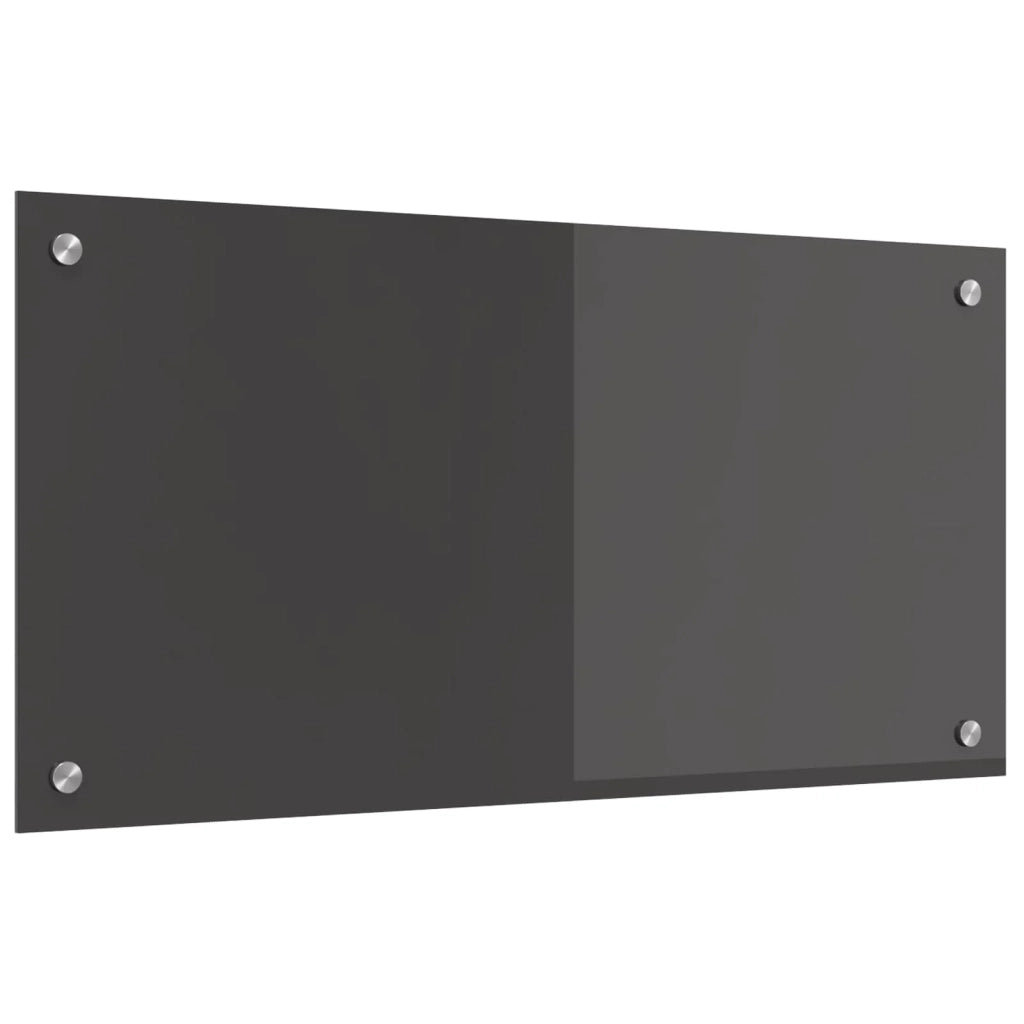 Paraschizzi moderno per cucina 80 x 40 cm resistente e facile da installare in vetro temperato grigio scuro 02_0058450