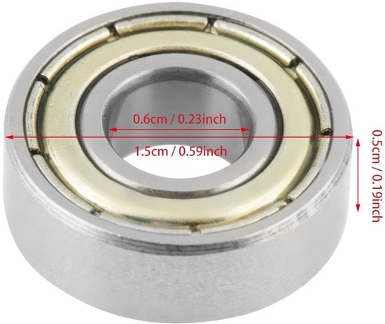 10 pezzi di bielle a rulli 696ZZ in acciaio inossidabile - 6 x 15 x 5 mm