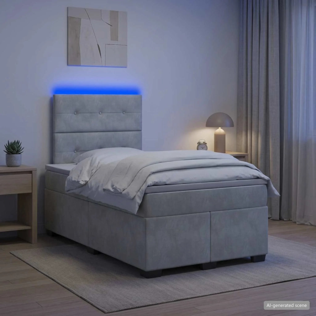 Letto box spring con materasso Grigio Chiaro 120 x 200 cm 3455084