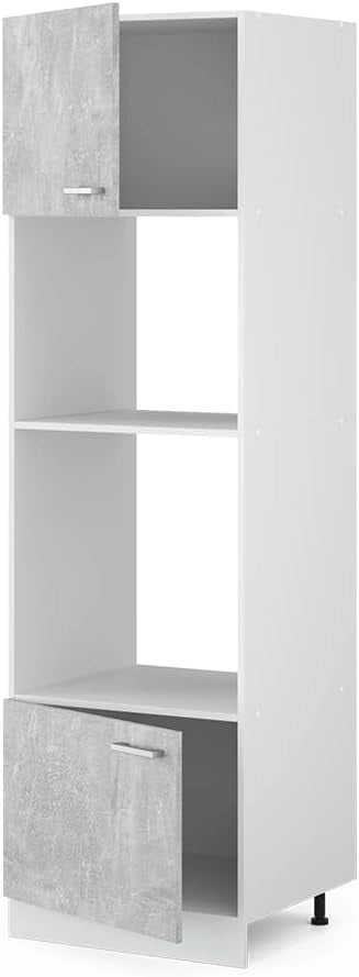 Mobile cucina microonde R-Line, Calcestruzzo, 60 cm, per la libera combinazione all'interno di sistemi cucina modulari