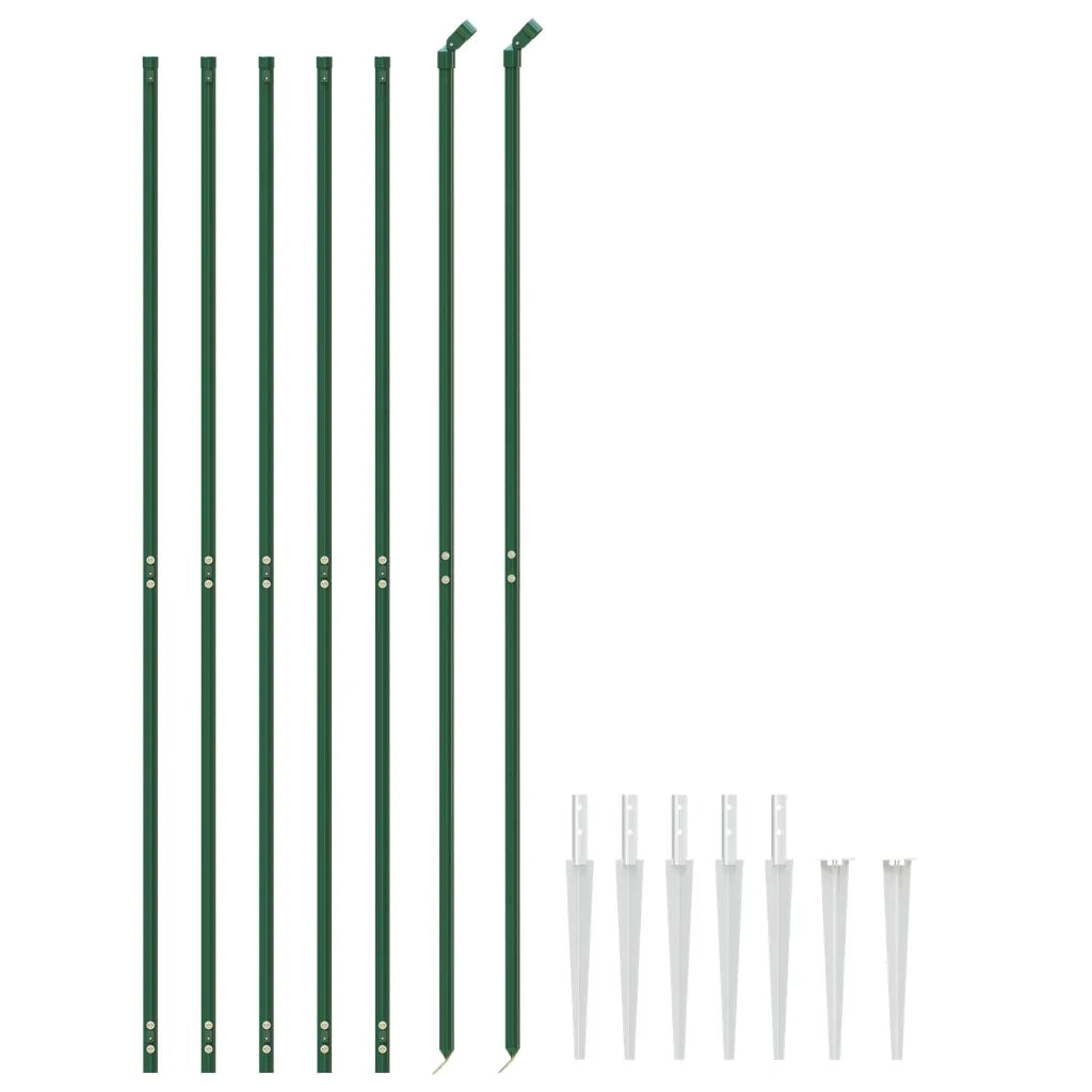 Recinzione Metallica con Picchetti Ancoraggio Verde 1,8x10 m 154133