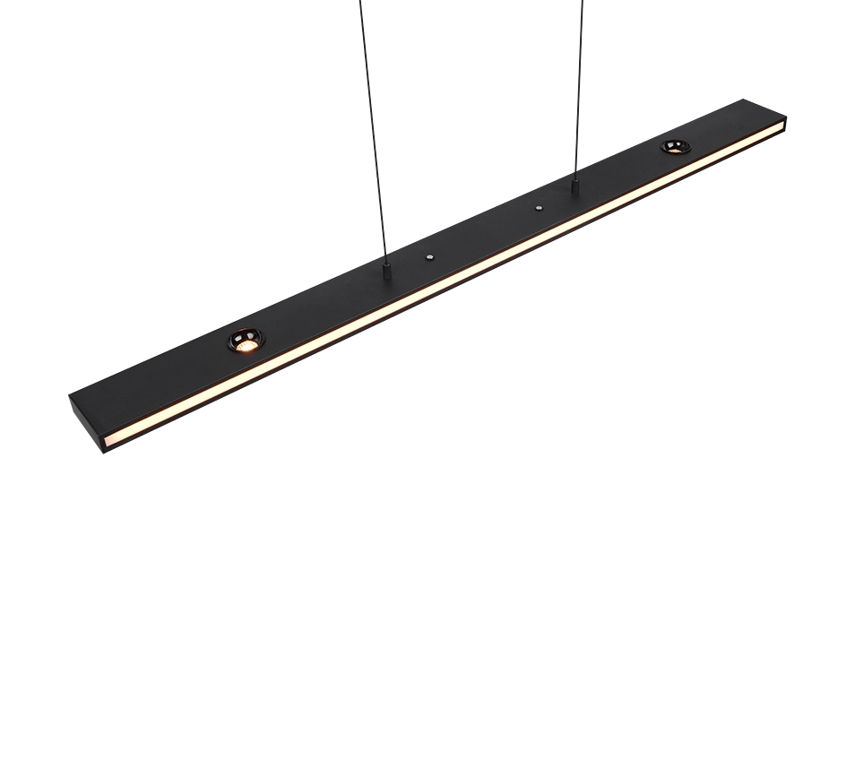 Lampada a sospensione LED bi-emissione, metallo, nero, L110 cm, Graham