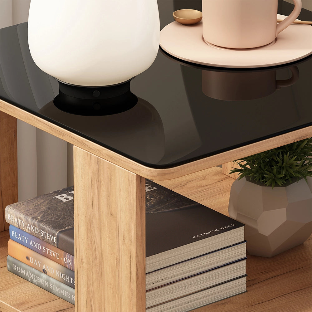 Vicco Tavolino Rovere Goldkraft/nero 50 x 50 cm