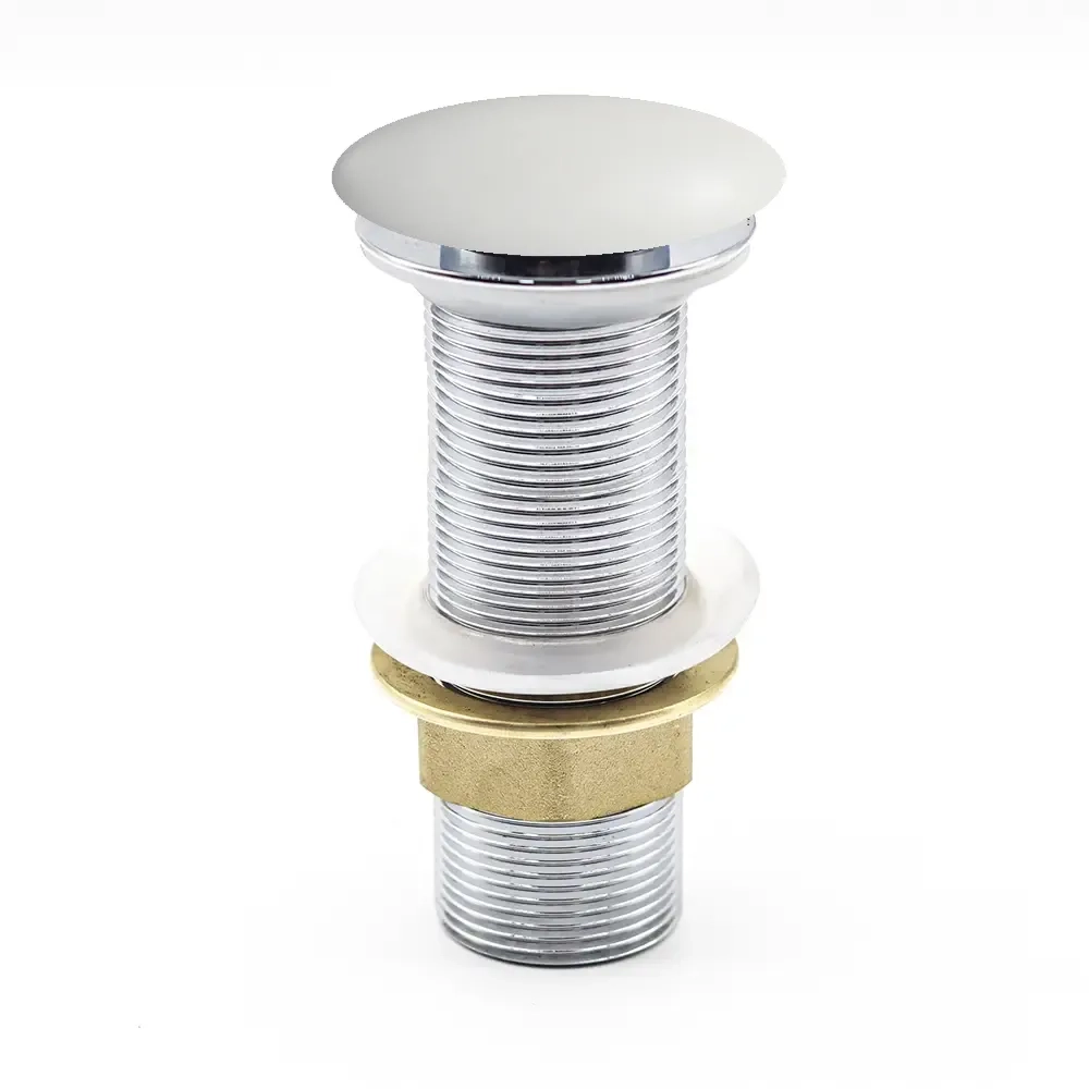 Piletta click-clack universale lavabo bidet in ottone con tappo bianco opaco | Noana