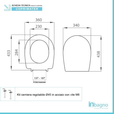 Copriwater Liuto Ideal Standard compatibile bianco termoindurente