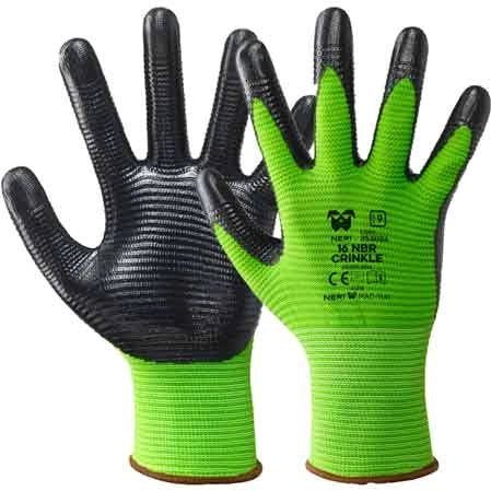 GUANTO PROFESSIONALE 'NBR CRINKLE' NERI Tg. 9 - 12 paia- NERI