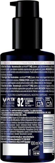 SCHWARZKOPF GLISS NIGHT ELIXIR SIERO RICOSTRUZIONE NOTTURNA 100 ML SIERO CAPELLI CON COMPLESSO IONICO