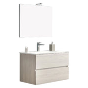 Mobile bagno sospeso 81 x 47 x h.53 rovere grigio