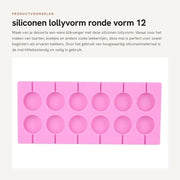 Lollyforme in Silicone - 12 pezzi - Forma rotonda - Resistente al calore fino a 230 °C - Per torte e snack - Sicuro e non tossico - Forma per dolci