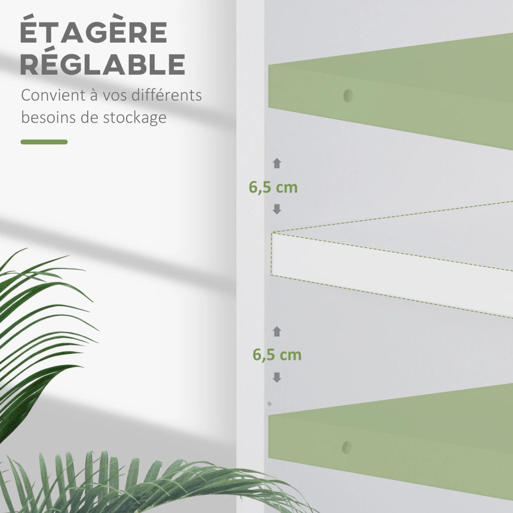 Libreria scaffale con 2 scomparti e ripiano regolabile ¨C zephmum ¨C bianco 60x24x63 cm