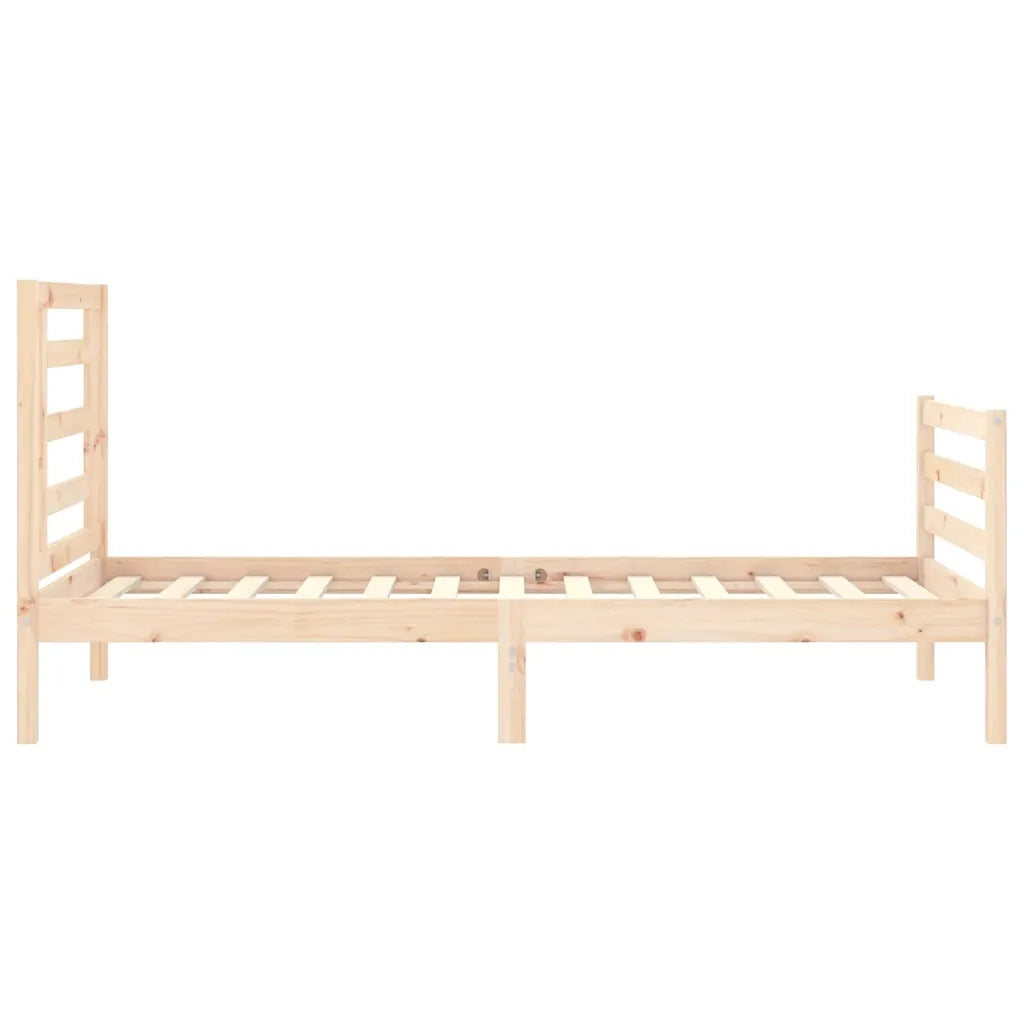 Giroletto con Testiera Single-Struttura Letto in Legno Massello 325280
