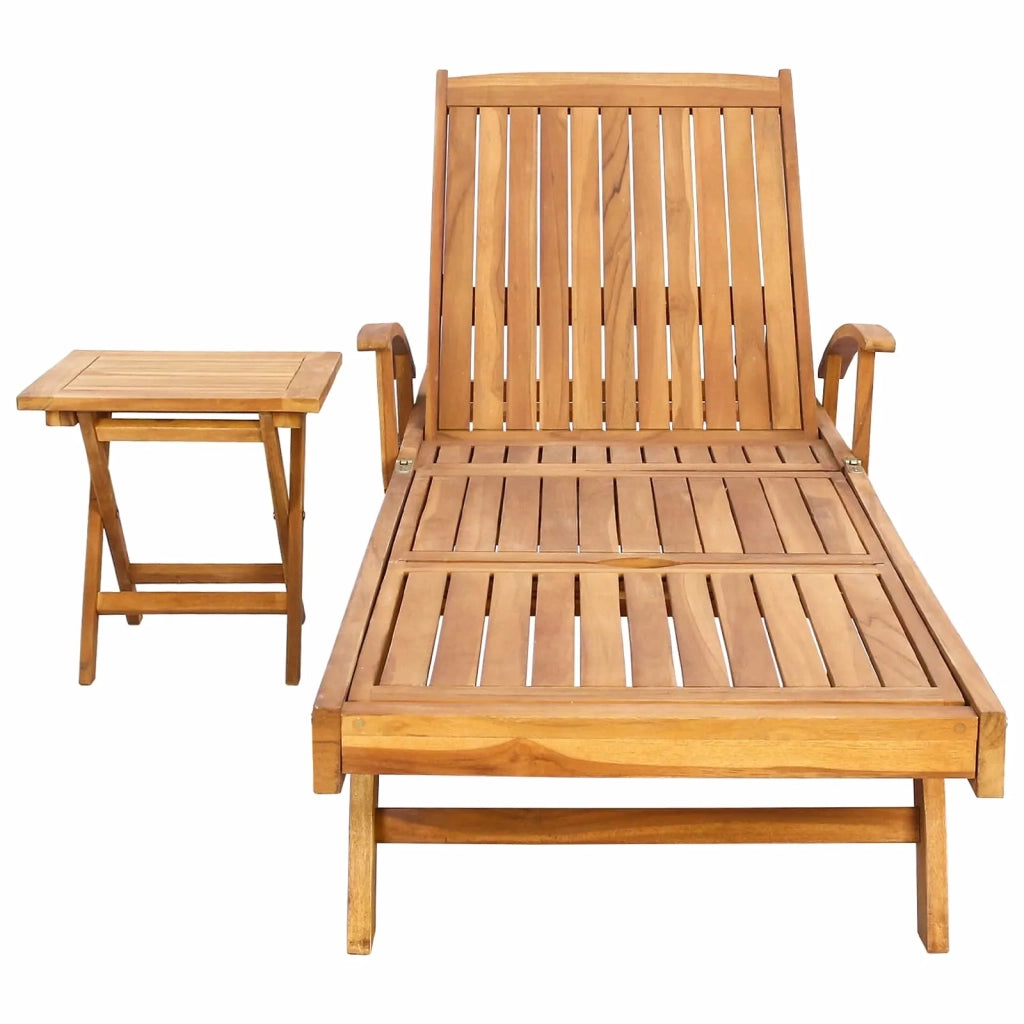 Lettino da sole con tavolo 2 pcs Marrone 40 x 40 x 40 cm
