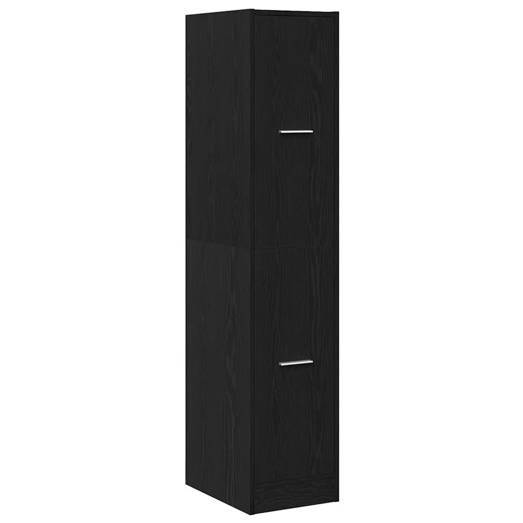 Armadietto da Farmacia Rovere Nero 30x41x144,5 cm in Truciolato