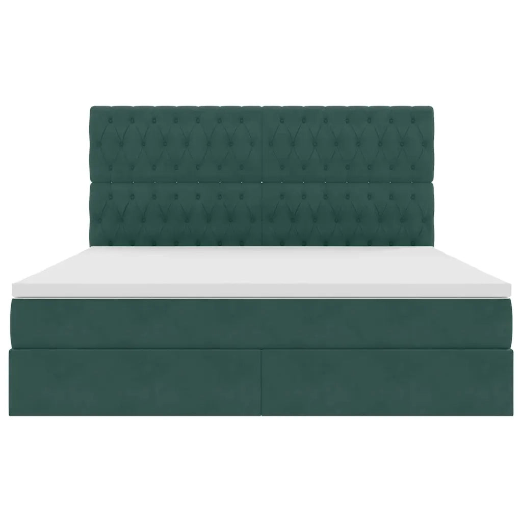 Letto con contenitore e materasso Verde Scuro 160 x 200 cm 3372102