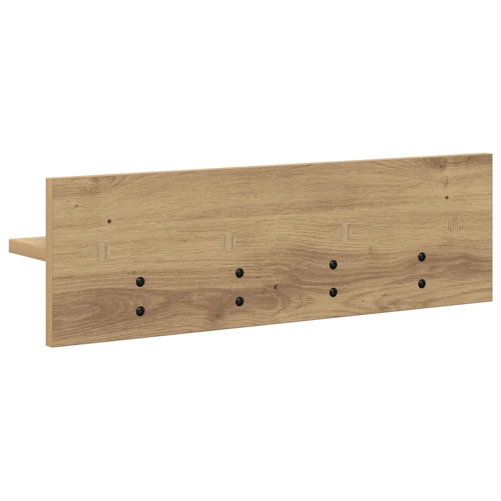 vidaXL Appendiabiti a muro rovere artigianale 60 x 10.5 x 18 cm