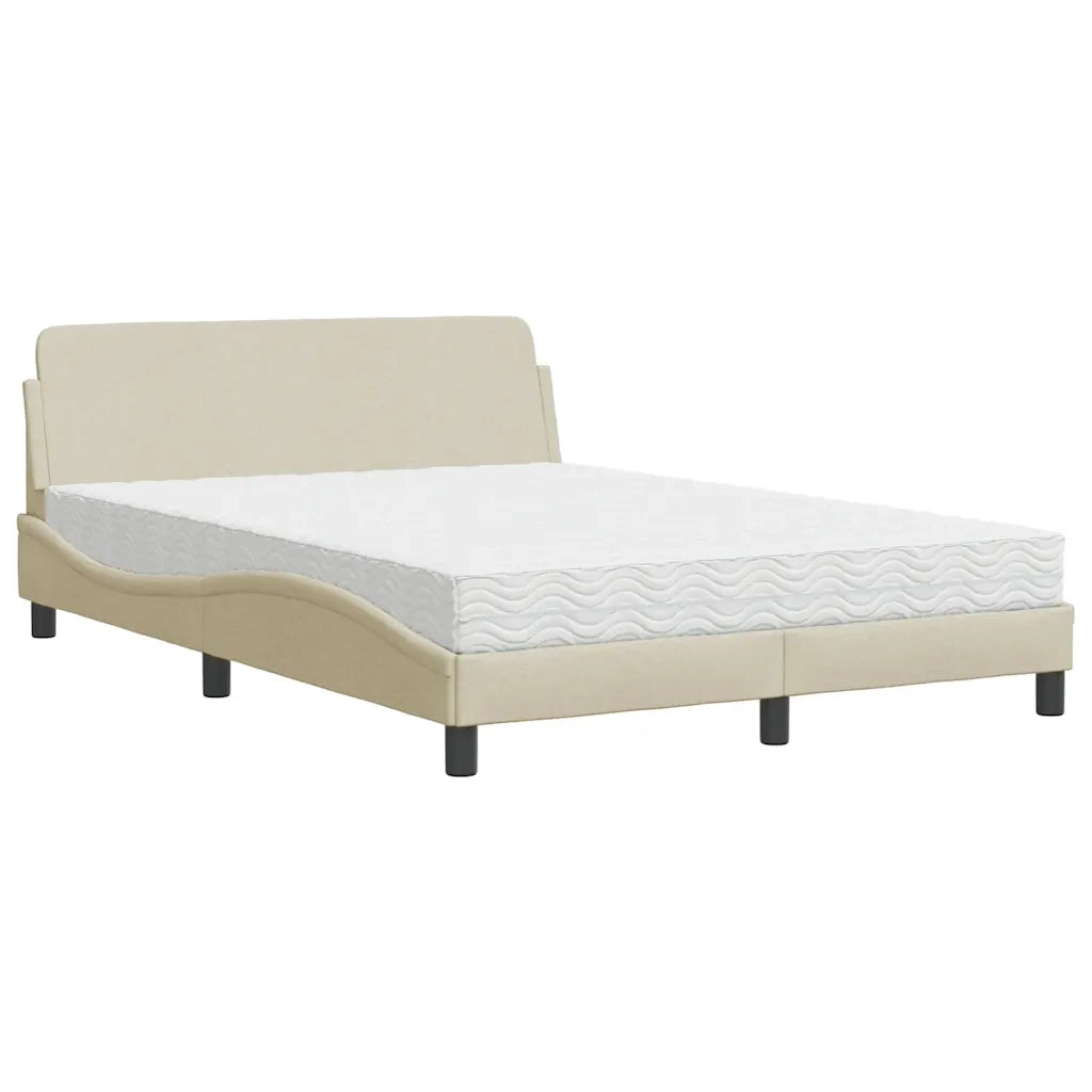 Letto con Materasso Dover Crema 120x200 cm in Tessuto 3208369
