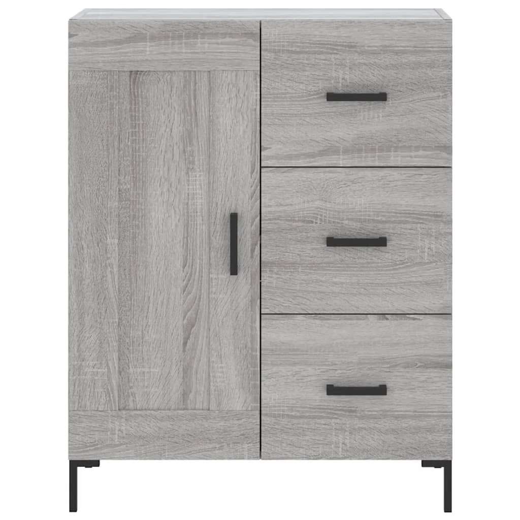 Buffet credenza cassettiera armadio mobile contenitore organizer cucina soggiorno salotto rovere Sonoma alto 69,5 x 34 x 180 cm legno ingegnerizzato grigio 02_0035574
