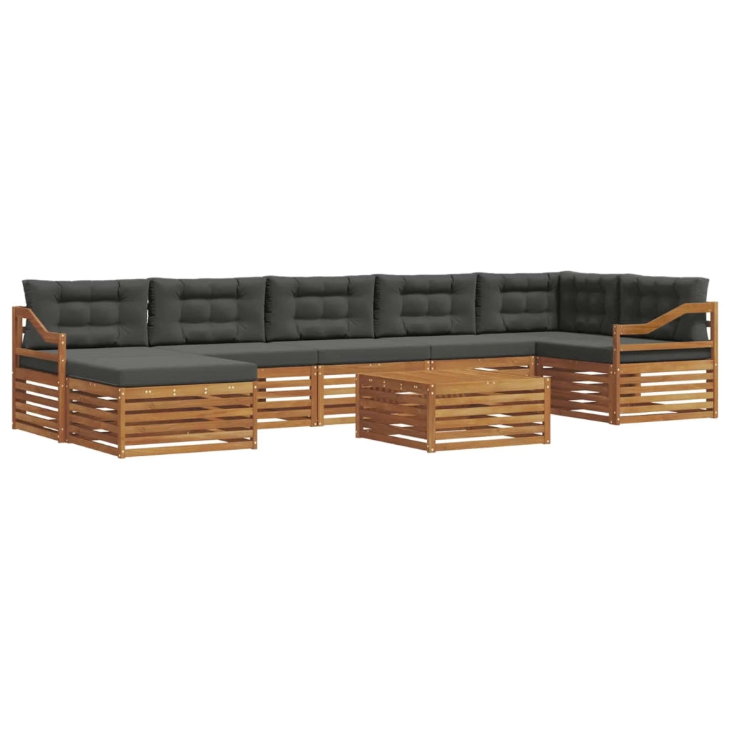 Set di divani da esterno con cuscino 8 pcs Naturale e Antracite 3373877