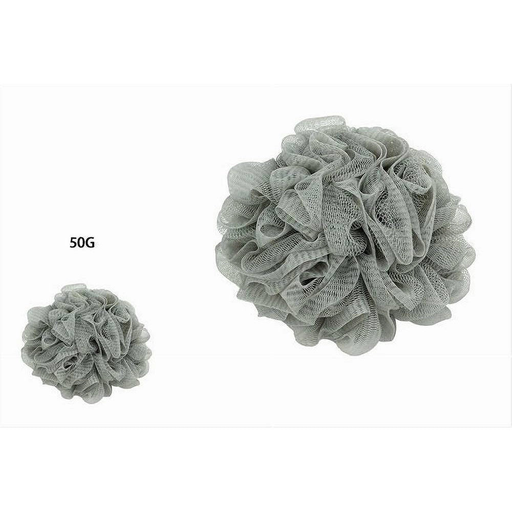 Trade Shop - Set 2pz Spugna Rete Spugnetta Doccia Bagno Esfoliazione Pelle Corpo Grigia 79581 -