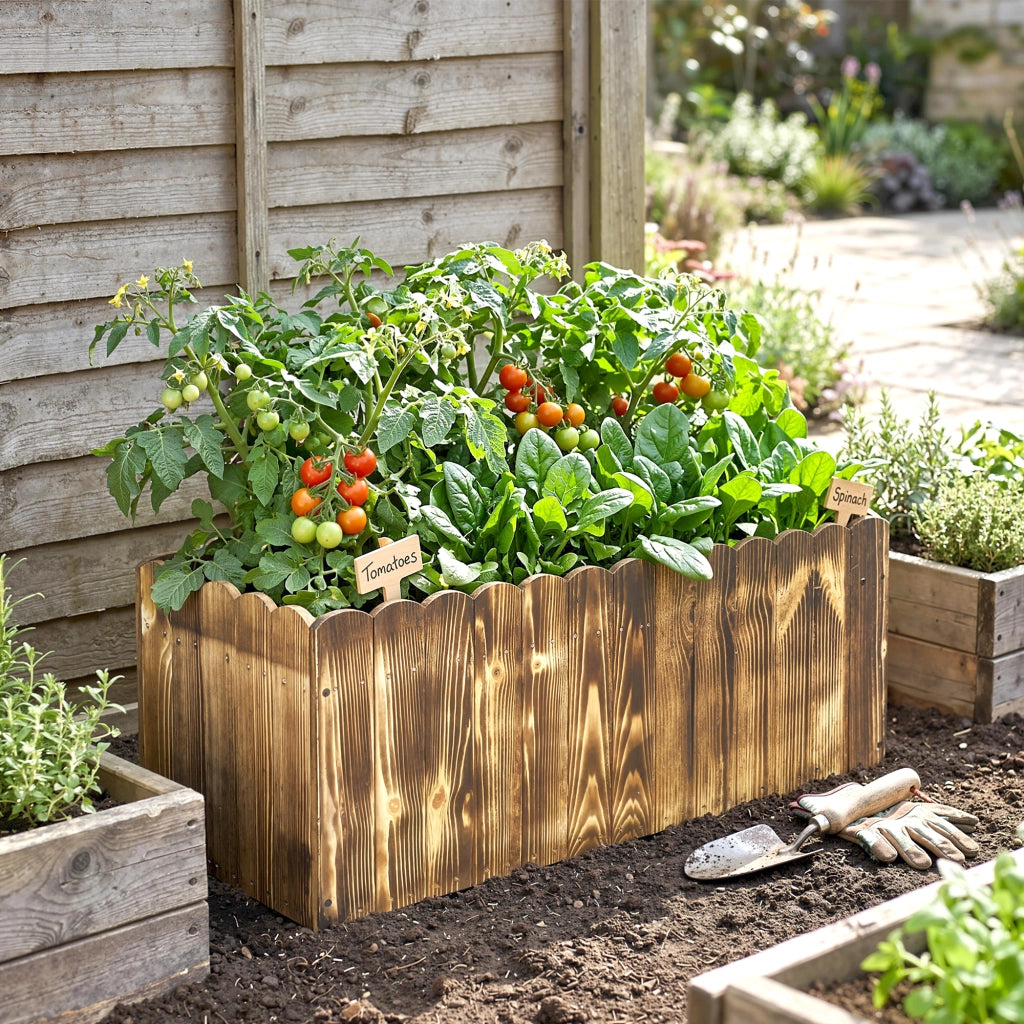 Fioriera Rettangolare per Giardino ¨C zephmum ¨C Legno Abete 80x33x30 cm