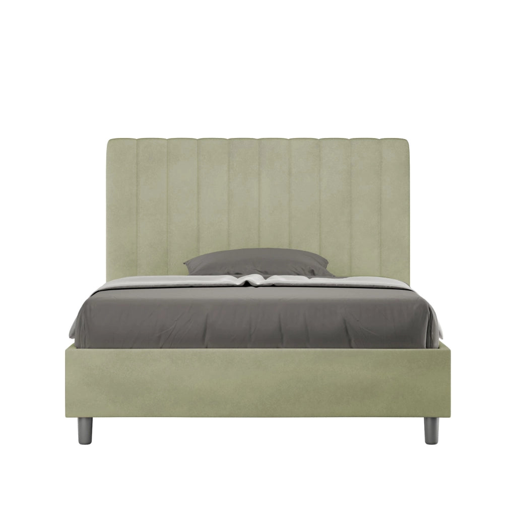 Letto 1 Piazza e Mezzo 120x200 cm con Rete Agueda Tè verde