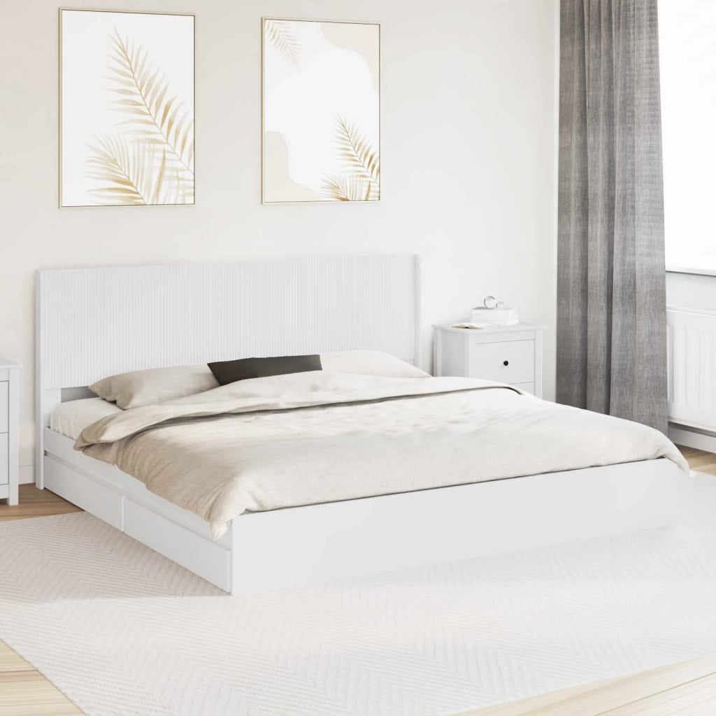 Struttura del letto con stoccaggio e testata Bianco 3414001