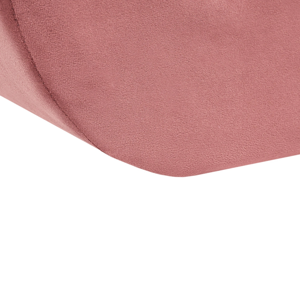 Pouf imbottito in velluto a forma di S rosa soggiorno stile moderno