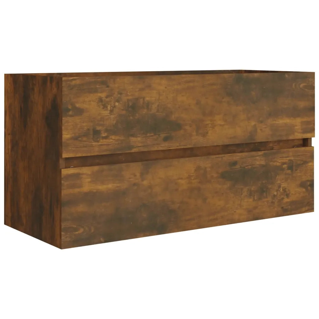 Mobile SottoLavabo | Armadio Lavabo Rovere Fumo 90x38,5x45 cm Legno Multistrato