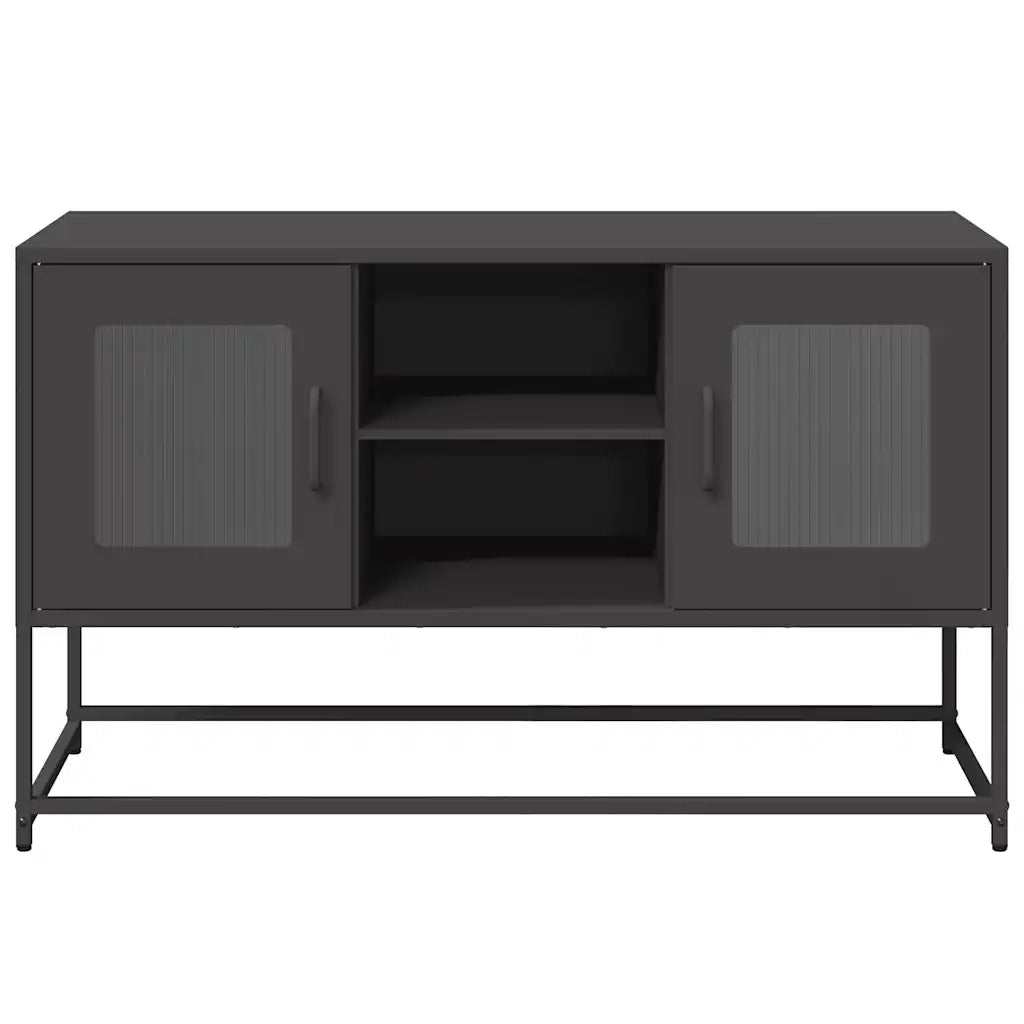 Mobile TV Nero 100,5x39x60,5 cm in Acciaio