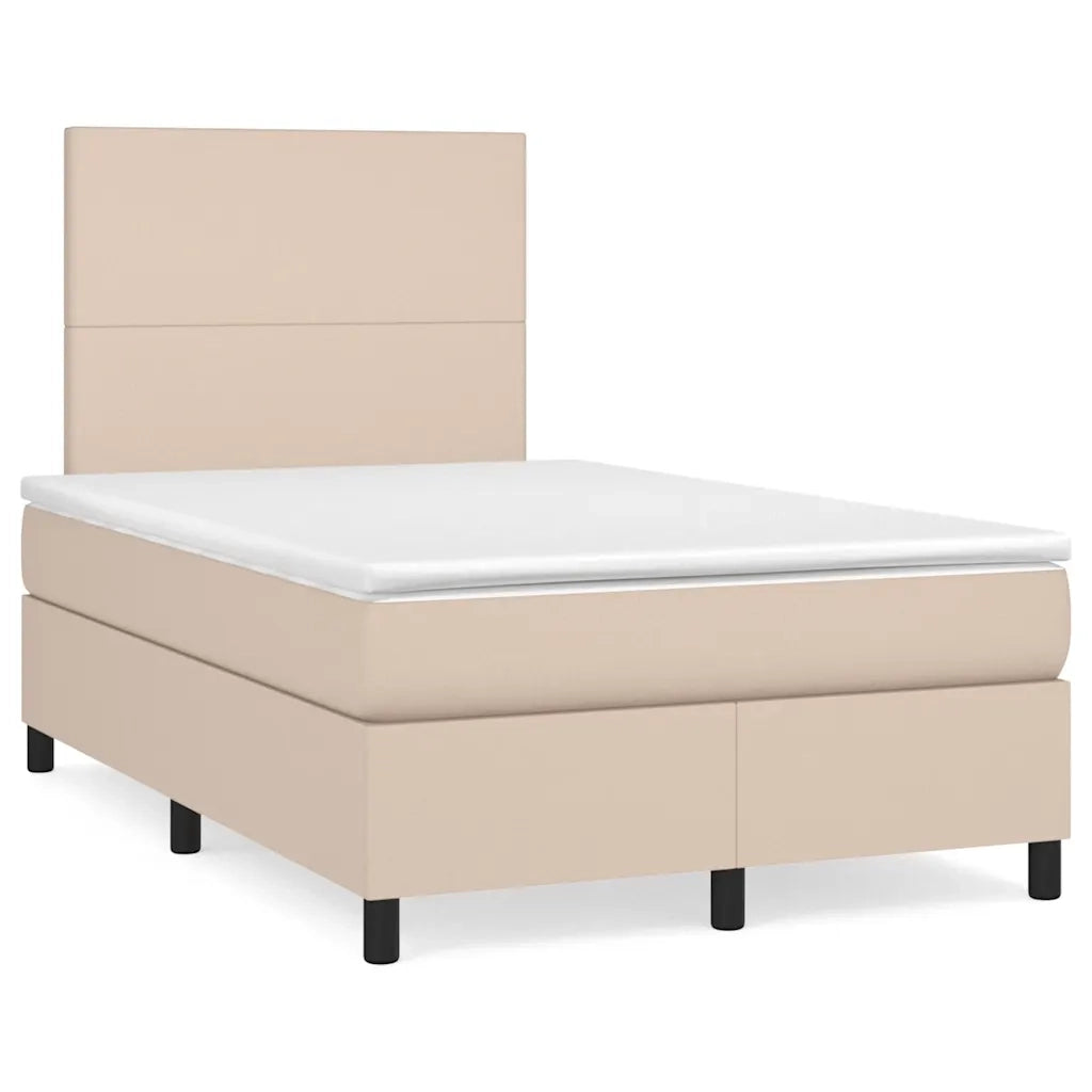 Giroletto Molle Materasso e LED Cappuccino 120x190cm Similpelle 3270286