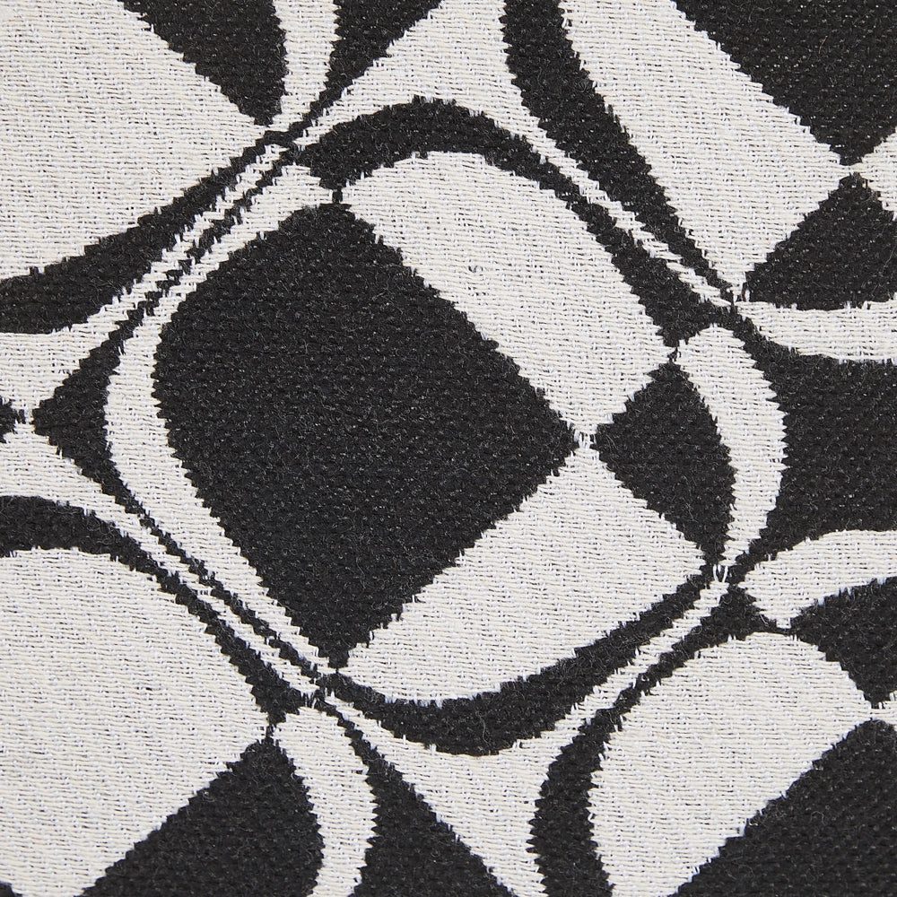 Set di 2 cuscini decorativi in bianco e nero 45 x 45 cm in cotone rimovibili con imbottitura in poliestere