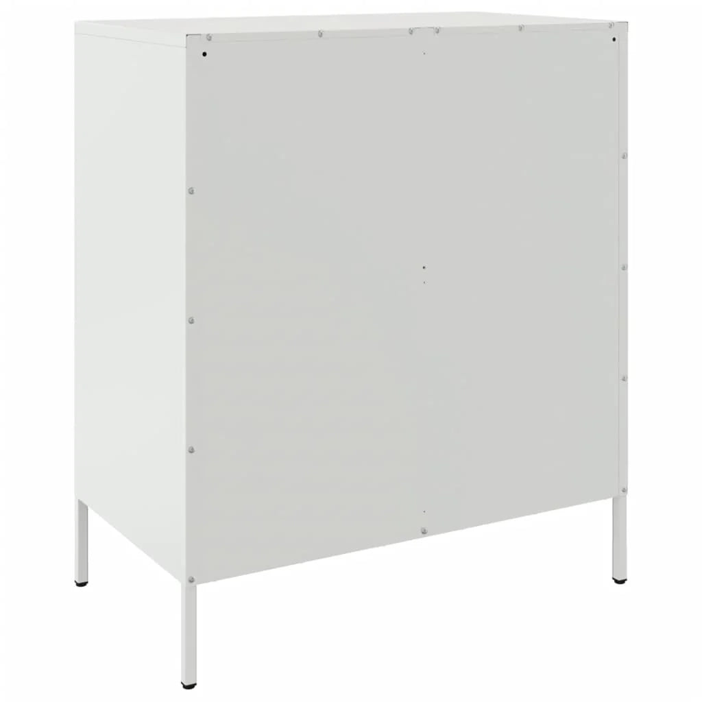 Buffet credenza cassettiera armadio mobile contenitore organizer per cucina soggiorno salotto 68 x 39 x 79 cm acciaio bianco 02_0030392
