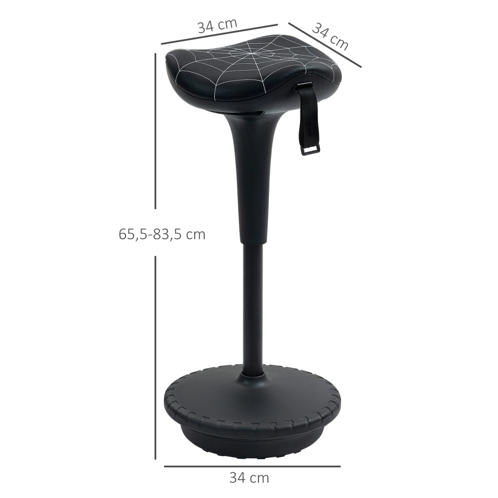 Sgabello da Ufficio Girevole ¨C Xylo ¨C Ergonomico Regolabile in Altezza 65,5-83,5 cm Nero
