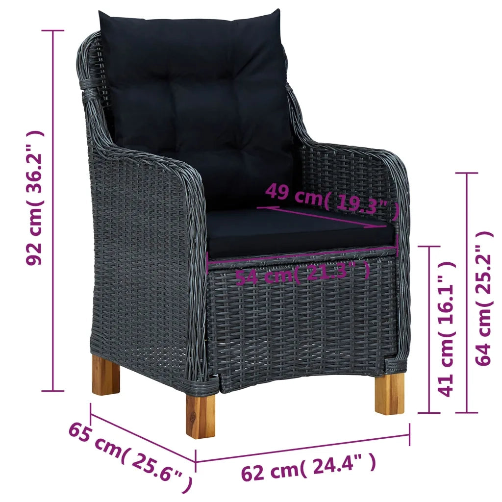 Set Mobili da Pranzo per Giardino 5 pz Grigio Scuro 3071980
