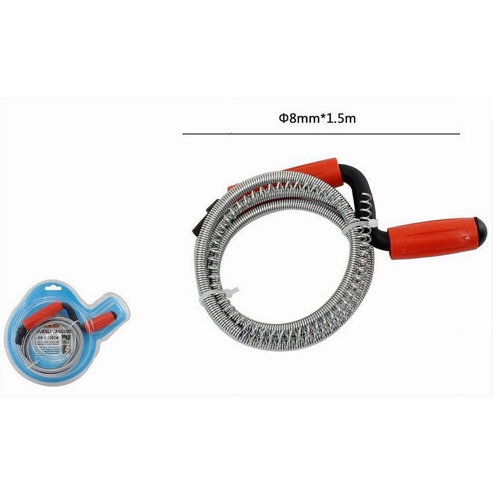 Trade Shop - Sturalavandino Molla Sturatubi Scarichi Spirale Per Disintasare Tubi 1.5mt 59946 -