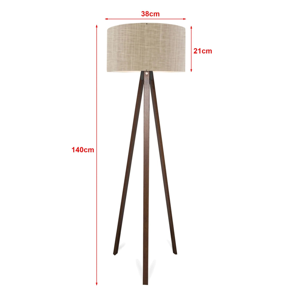 Lampada da terra plafoniera altezza 140 cm attacco E27 effetto legno marrone chiaro 03_0007296