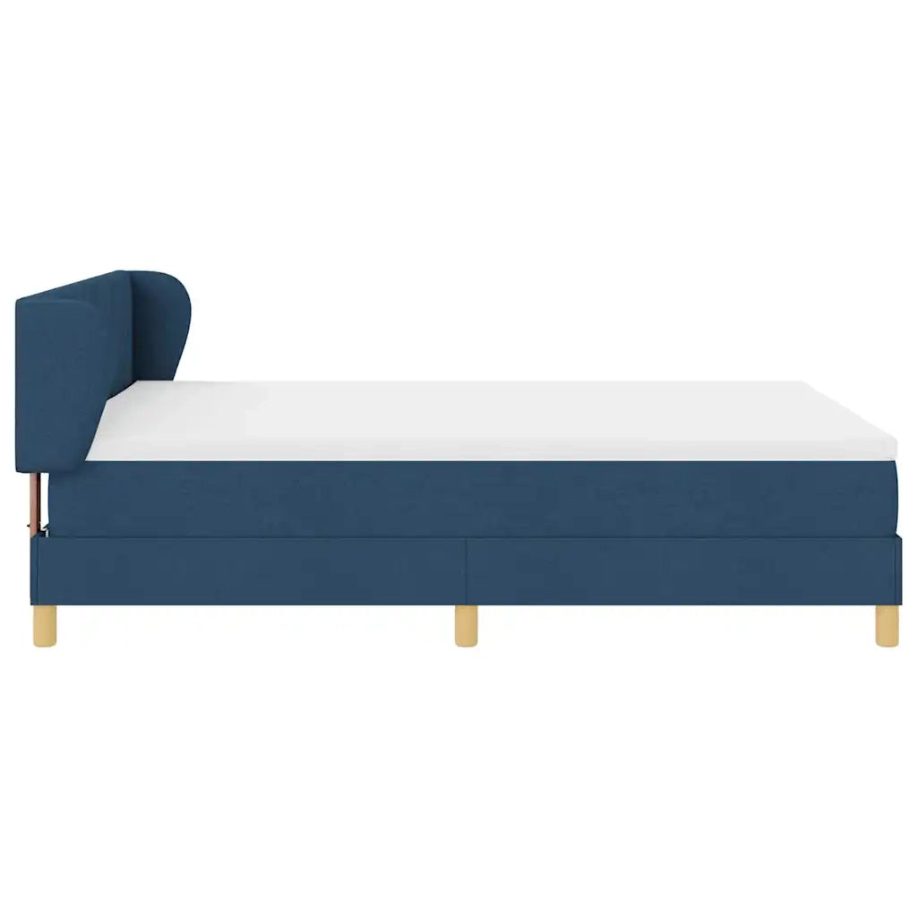 Letto a molle con testiera Blu 140 x 200 cm Tessuto 3340282